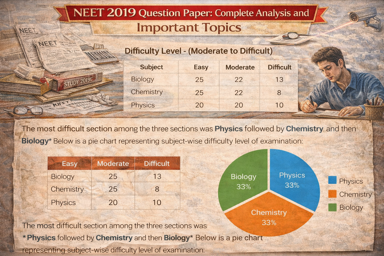 NEET 2019 Question Paper: Complete Analysis, Difficulty Level, and Important Topics for Aspirants